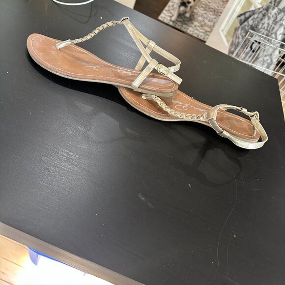 AMERICAN RAG Matte Gold Braided Thong Toe Sandal Size 8.5 - Picture 8 of 8